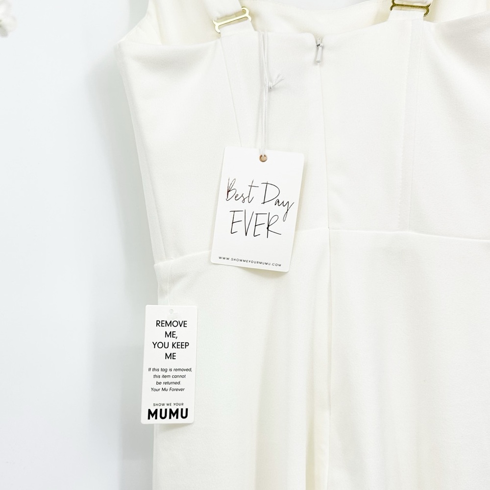 Show Me Your Mumu White Nina Jumpsuit Bridal Reception Rehearsal Extra Small - Picture 7 of 16